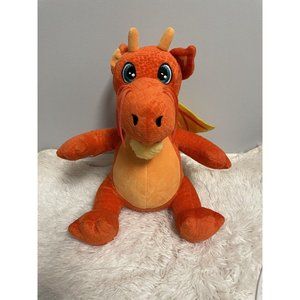 Build a Bear BAB Orange Yellow Dragon Stuffed Animal Plush Wings
